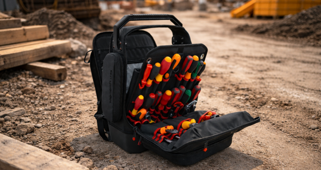 Sac à dos GT-Line avec outils à main sur chantier