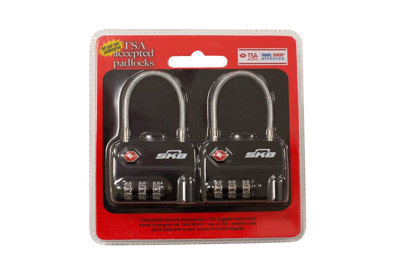 SKB - Accessoires - Cadenas TSA à Code avec Câble (Pack de 2)