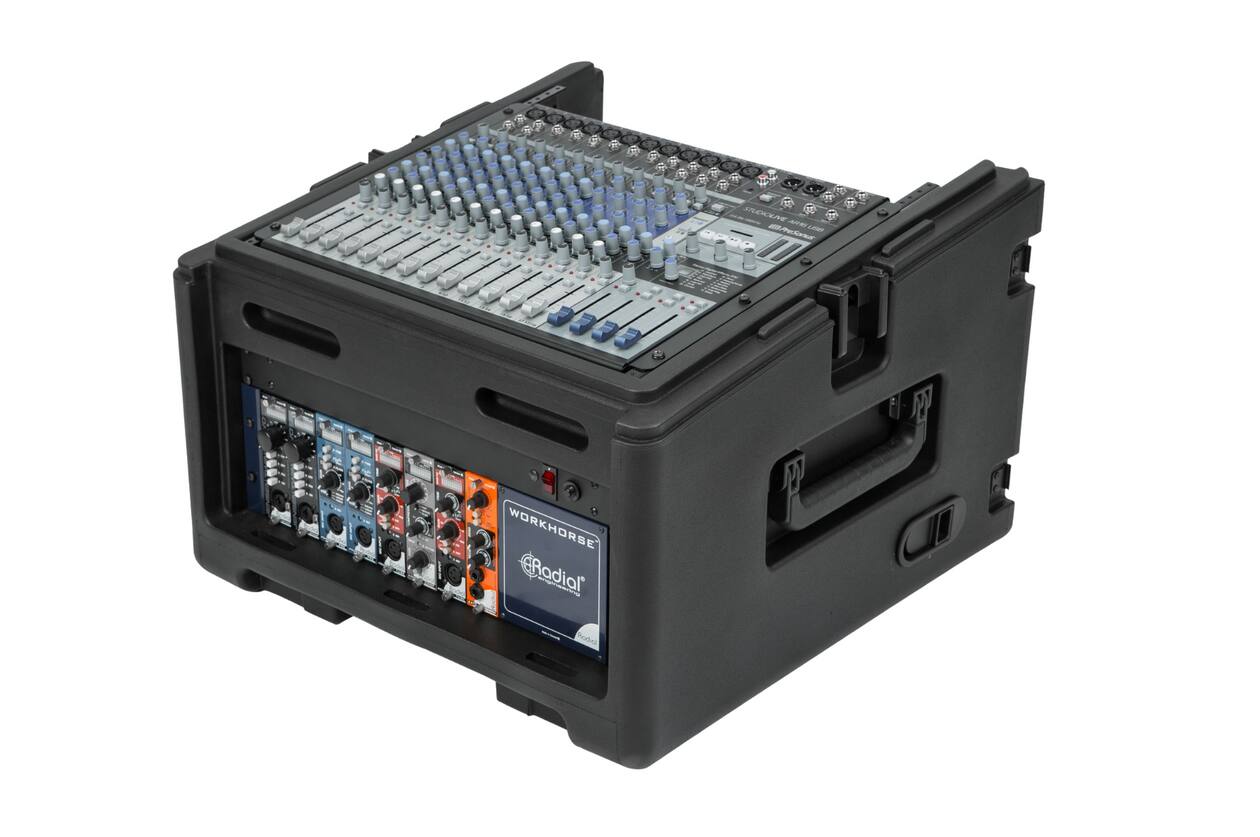 SKB - Rack Compact - 10U Rack Supérieur & 4U Rack Frontal - avec Roulettes