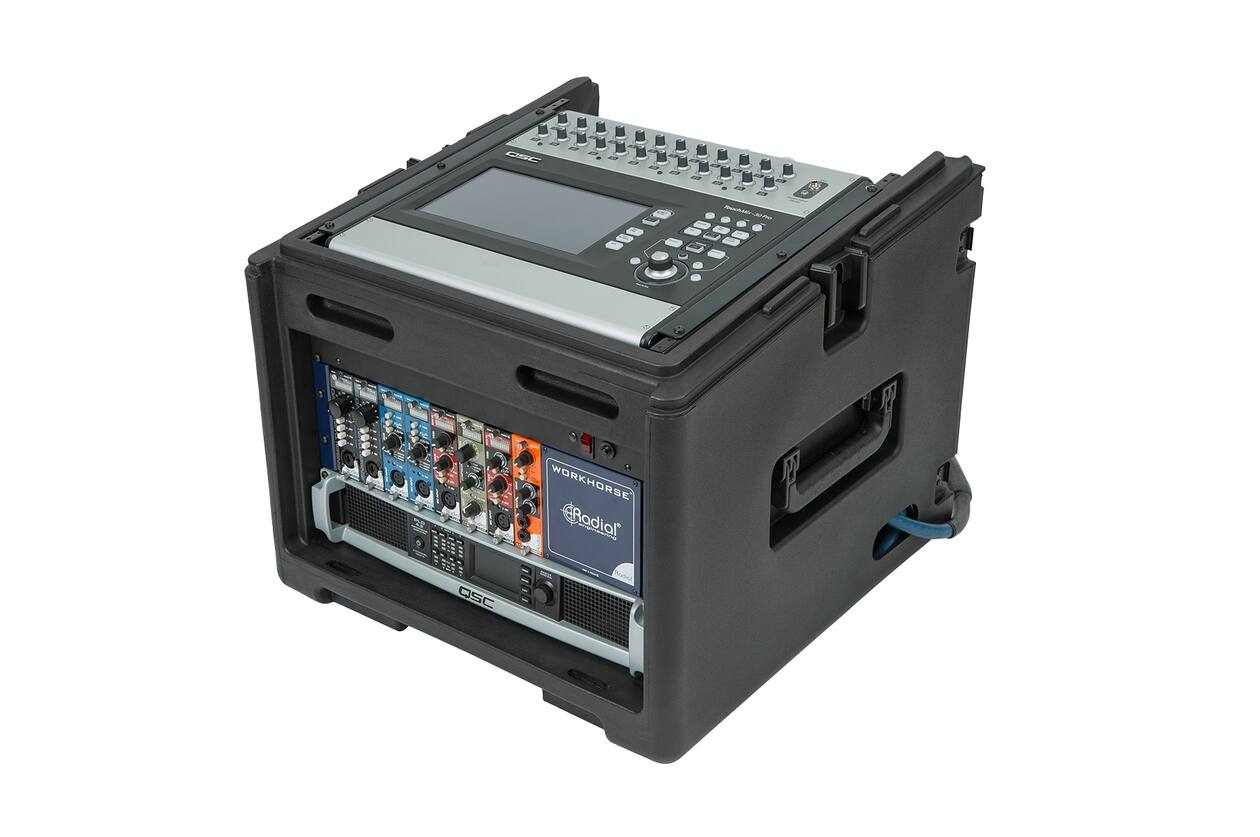 SKB - Rack Compact - 10U Rack Supérieur & 6U Rack Frontal - avec Roulettes