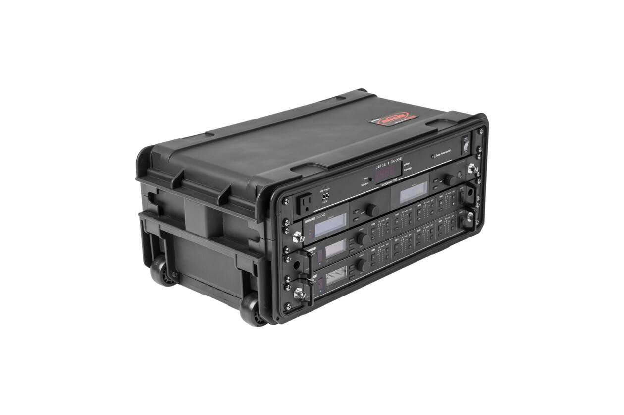 SKB - Rack moulé par injection 4U - 28 cm de profondeur - avec roulettes et poignée