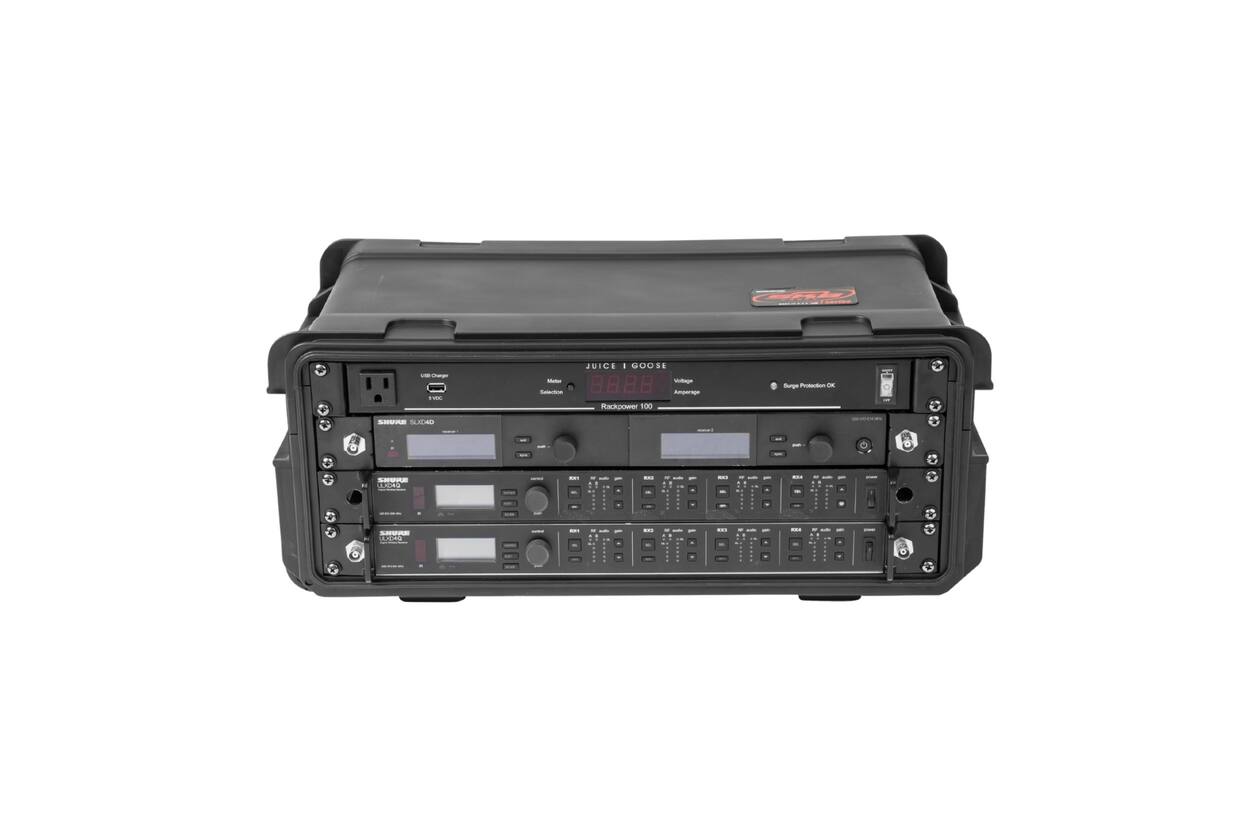 SKB - Rack moulé par injection 4U - 28 cm de profondeur - avec roulettes et poignée