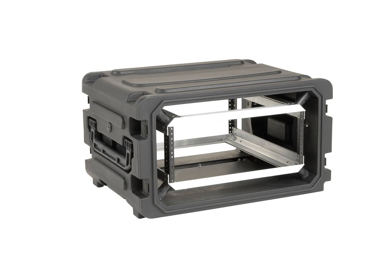 SKB - rSeries Shock Rack - Rack Anti-Choc 4U à Roulettes - Noir - 20 pouces de profondeur - avec Roulettes