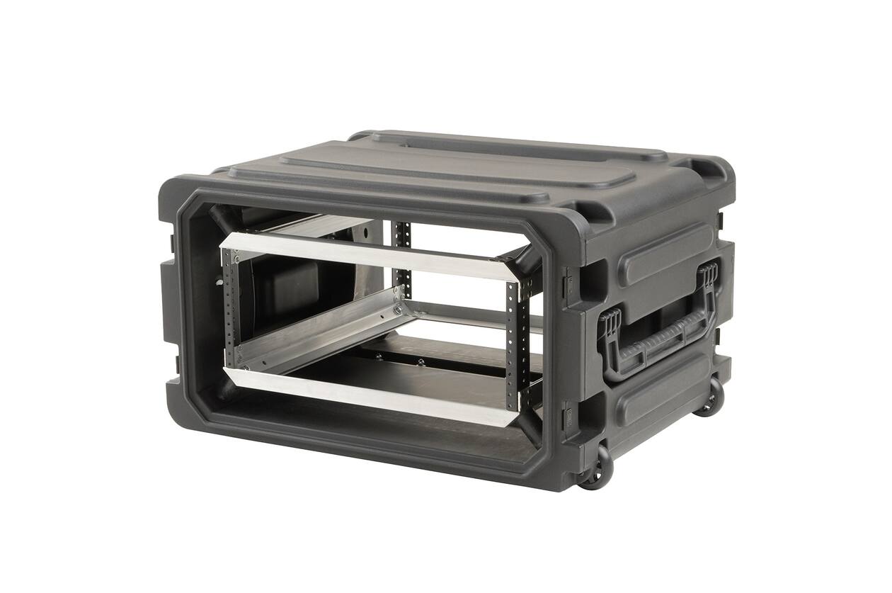 SKB - rSeries Shock Rack - Rack Anti-Choc 4U à Roulettes - Noir - 20 pouces de profondeur - avec Roulettes