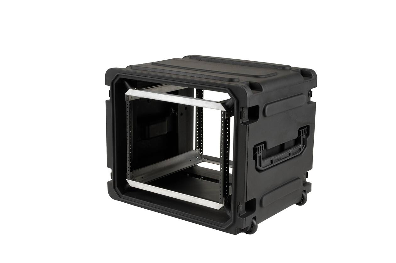 SKB - rSeries - Rack Anti-Choc 8U à Roulettes - Noir - 20 pouces de profondeur - avec Roulettes