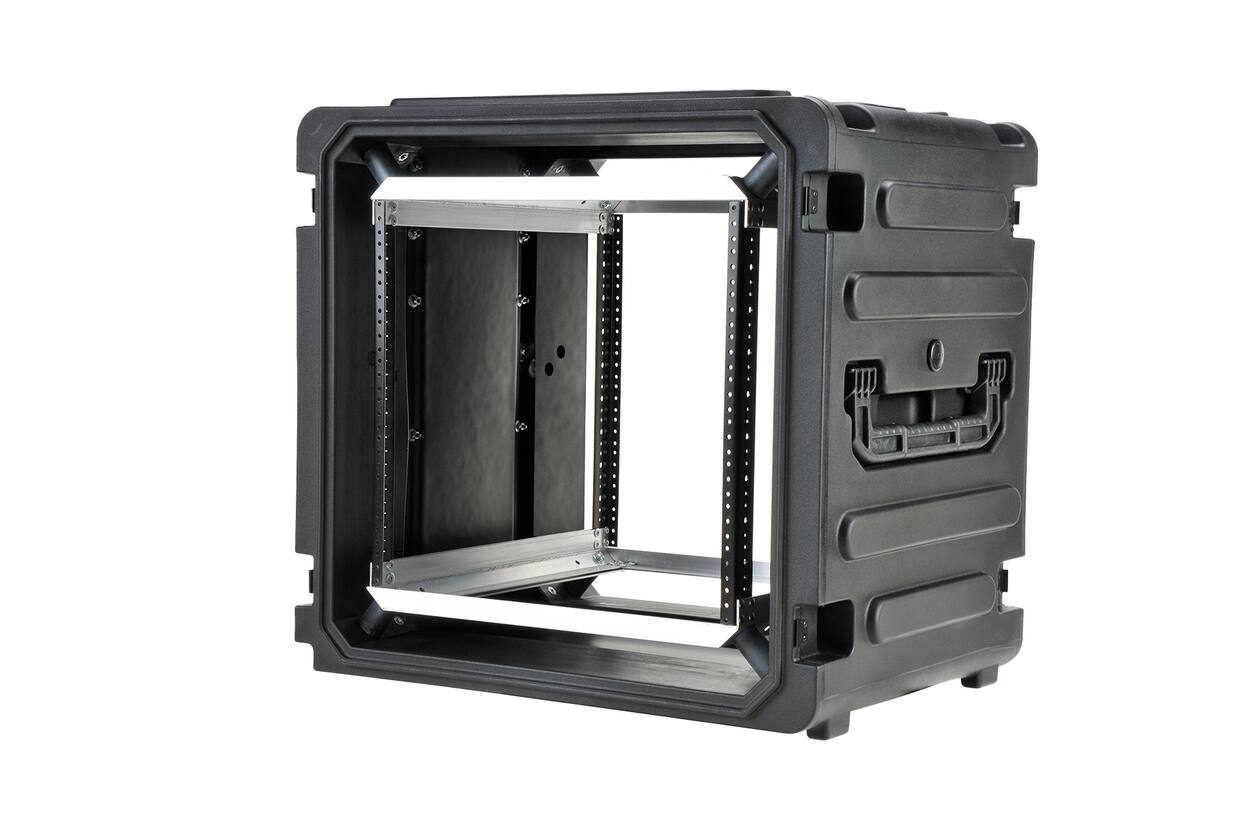 SKB - rSeries - Rack Anti-Choc 10U à Roulettes - Noir - 20 pouces de profondeur - avec Roulettes