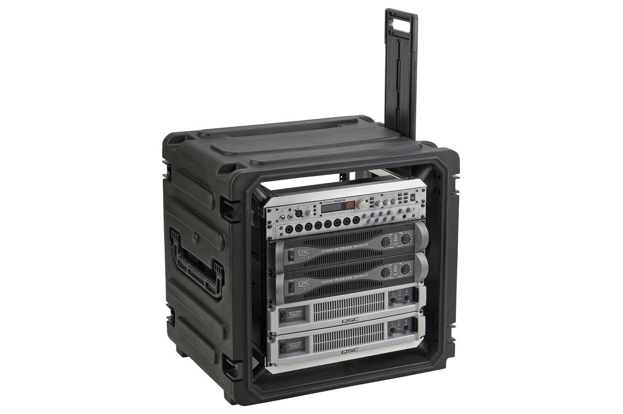 SKB - rSeries - Rack Anti-Choc 10U à Roulettes - Noir - 20 pouces de profondeur - avec Roulettes