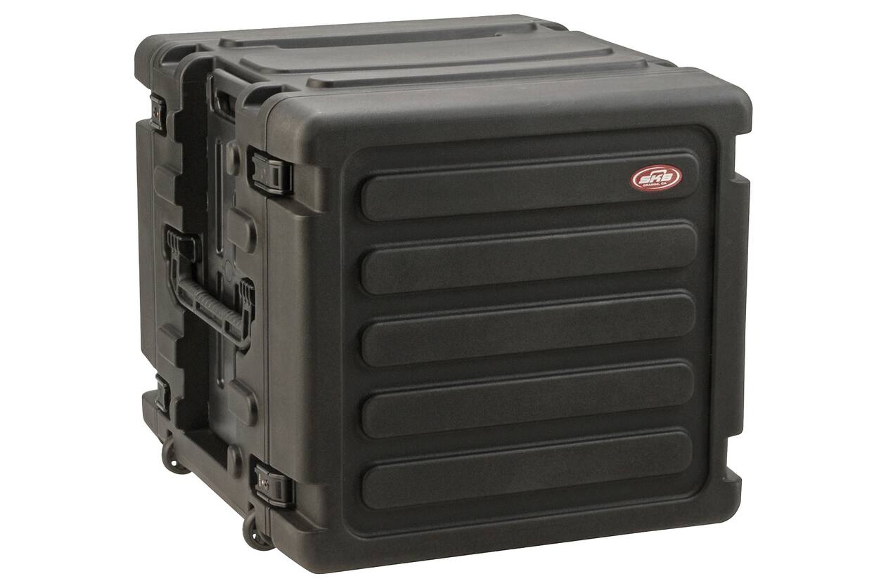 SKB - rSeries - Rack Anti-Choc 10U à Roulettes - Noir - 20 pouces de profondeur - avec Roulettes