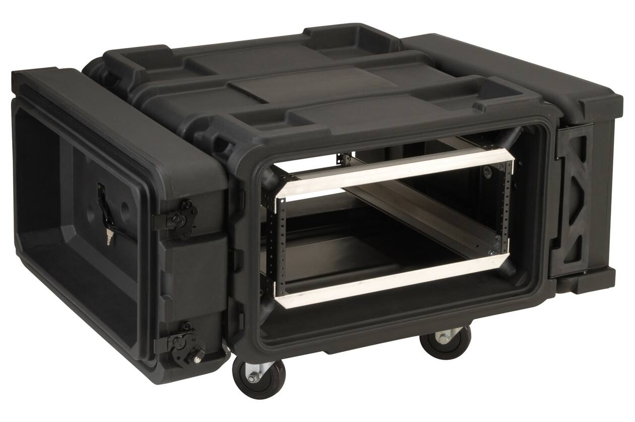 SKB - rSeries - Rack Anti-Choc 4U - Noir - 24 pouces de profondeur - avec Roulettes