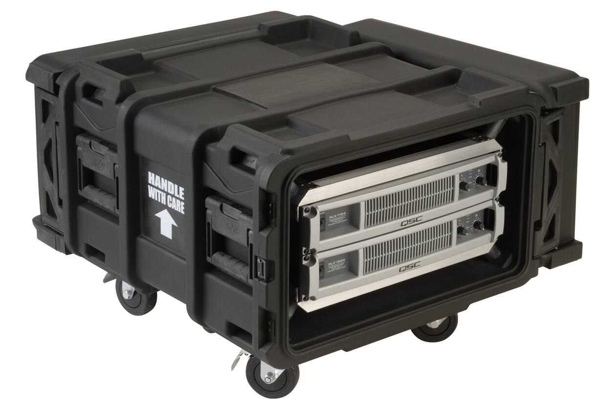 SKB - rSeries - Rack Anti-Choc 4U - Noir - 24 pouces de profondeur - avec Roulettes