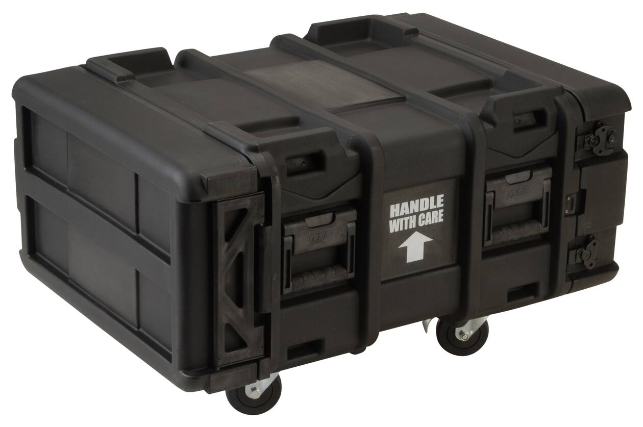 SKB - rSeries - Rack Anti-Choc 4U - Noir - 24 pouces de profondeur - avec Roulettes