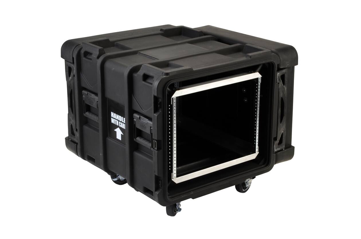 SKB - rSeries - Rack Anti-Choc 8U - Noir - 24 pouces de profondeur - avec Roulettes