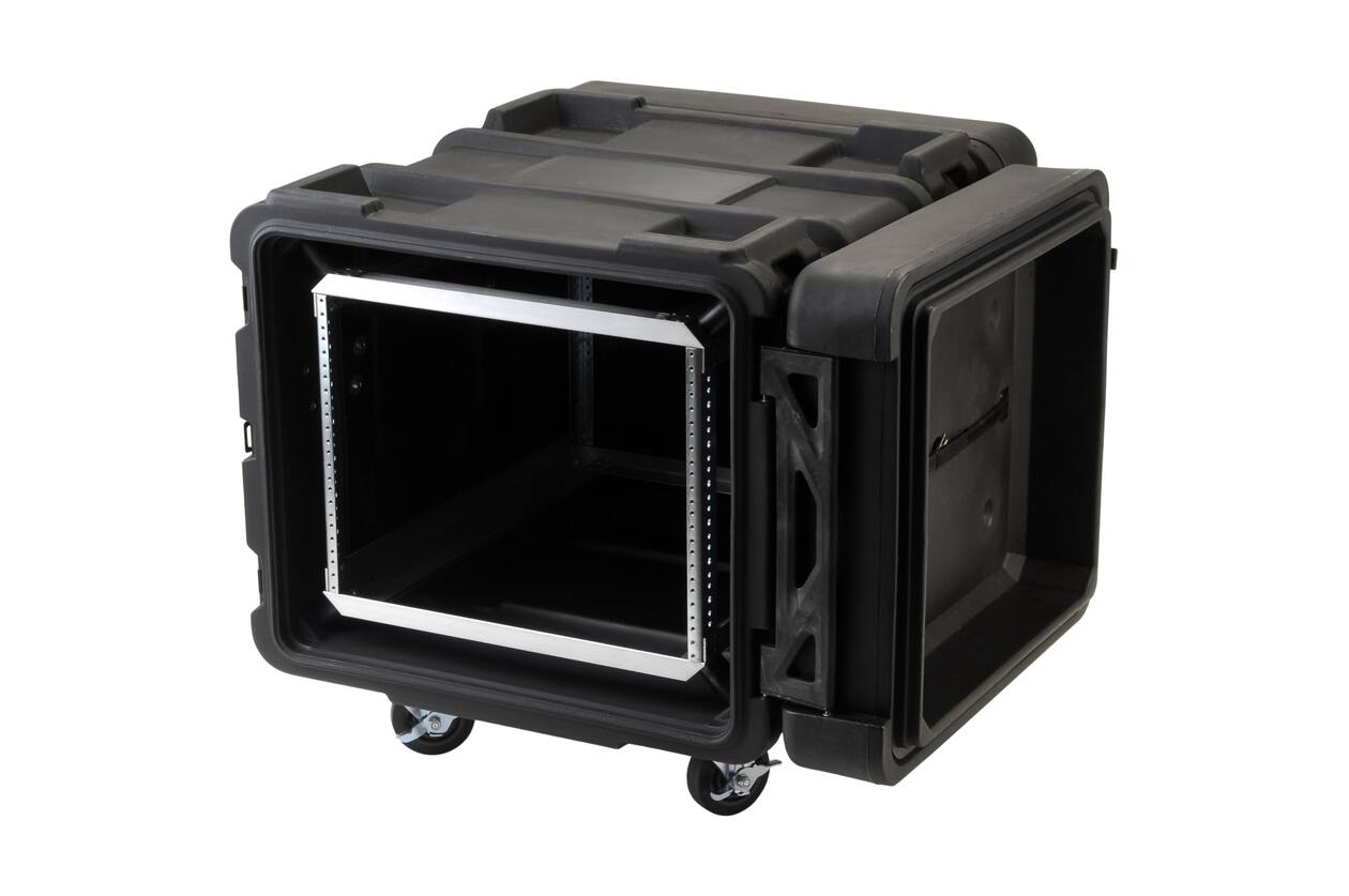 SKB - rSeries - Rack Anti-Choc 8U - Noir - 24 pouces de profondeur - avec Roulettes
