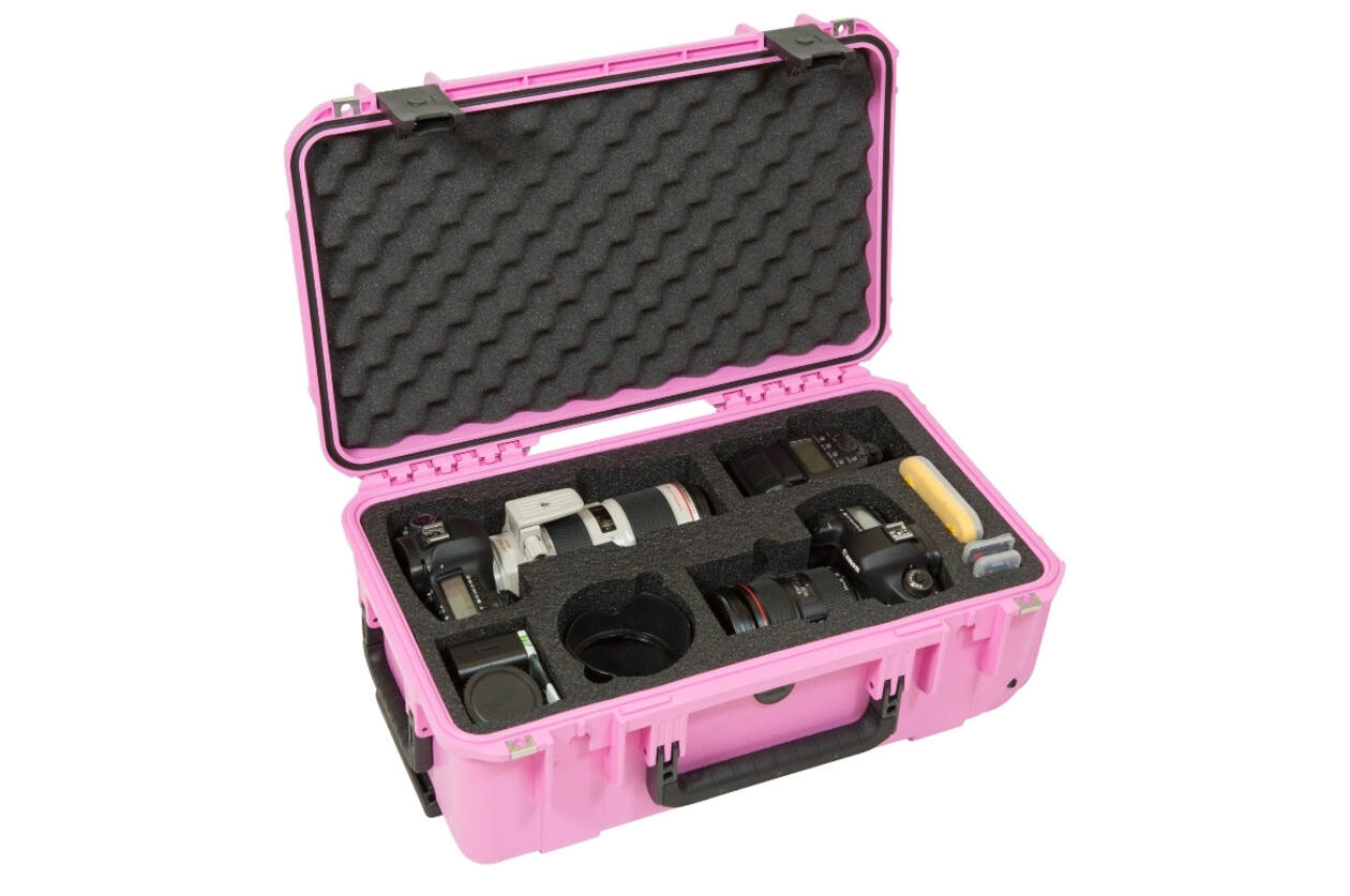 SKB - iSeries - Valise étanche - Rose - Insert pour deux DSLR et deux objectifs