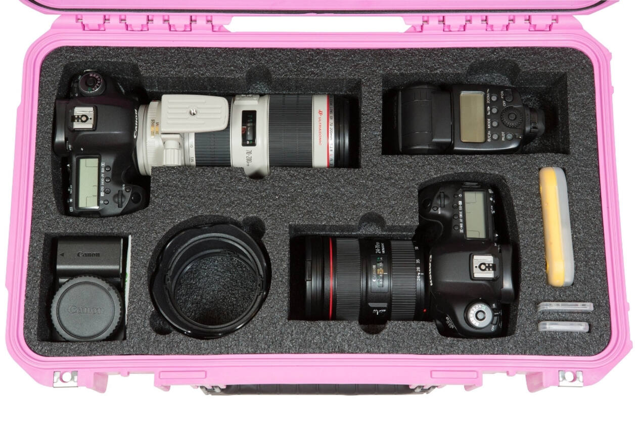 SKB - iSeries - Valise étanche - Rose - Insert pour deux DSLR et deux objectifs