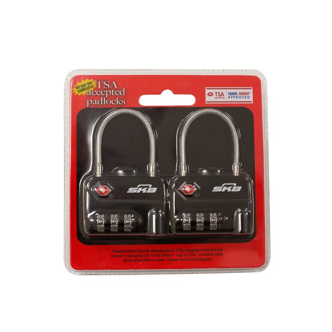 SKB - Accessoires - Cadenas TSA à Code avec Câble (Pack de 2)
