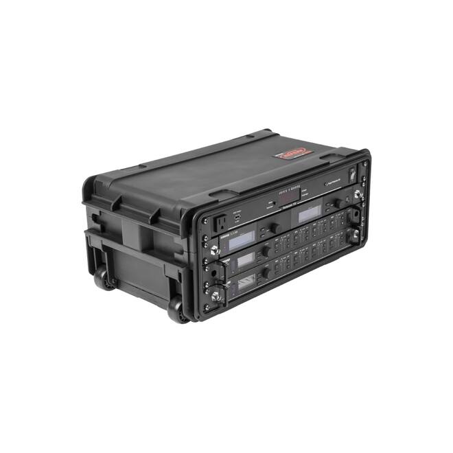 SKB - Rack moulé par injection 4U - 28 cm de profondeur - avec roulettes et poignée