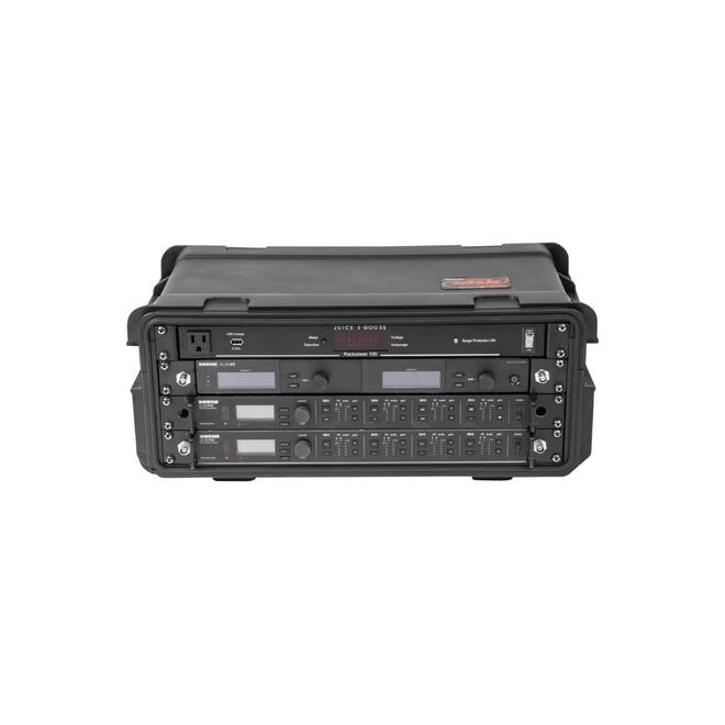 SKB - Rack moulé par injection 4U - 28 cm de profondeur - avec roulettes et poignée