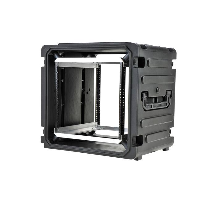SKB - rSeries - Rack Anti-Choc 10U à Roulettes - Noir - 20 pouces de profondeur - avec Roulettes