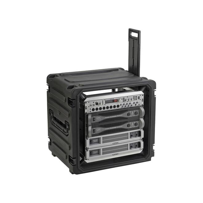 SKB - rSeries - Rack Anti-Choc 10U à Roulettes - Noir - 20 pouces de profondeur - avec Roulettes