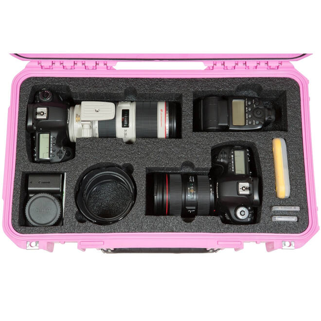 SKB - iSeries - Valise étanche - Rose - Insert pour deux DSLR et deux objectifs