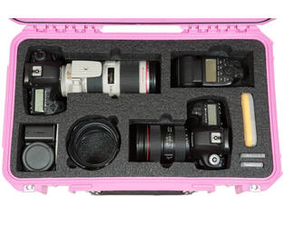 SKB - iSeries - Valise étanche - Rose - Insert pour deux DSLR et deux objectifs